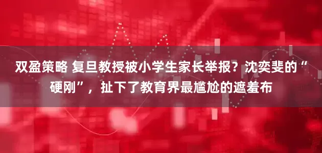双盈策略 复旦教授被小学生家长举报？沈奕斐的“硬刚”，扯下了教育界最尴尬的遮羞布